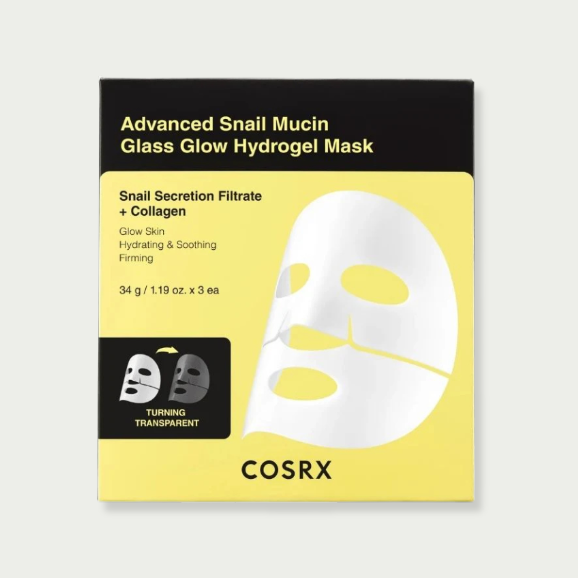 COSRX ADVANCED SNAIL MUCIN GLASS GLOW HYDROGEL MASK
