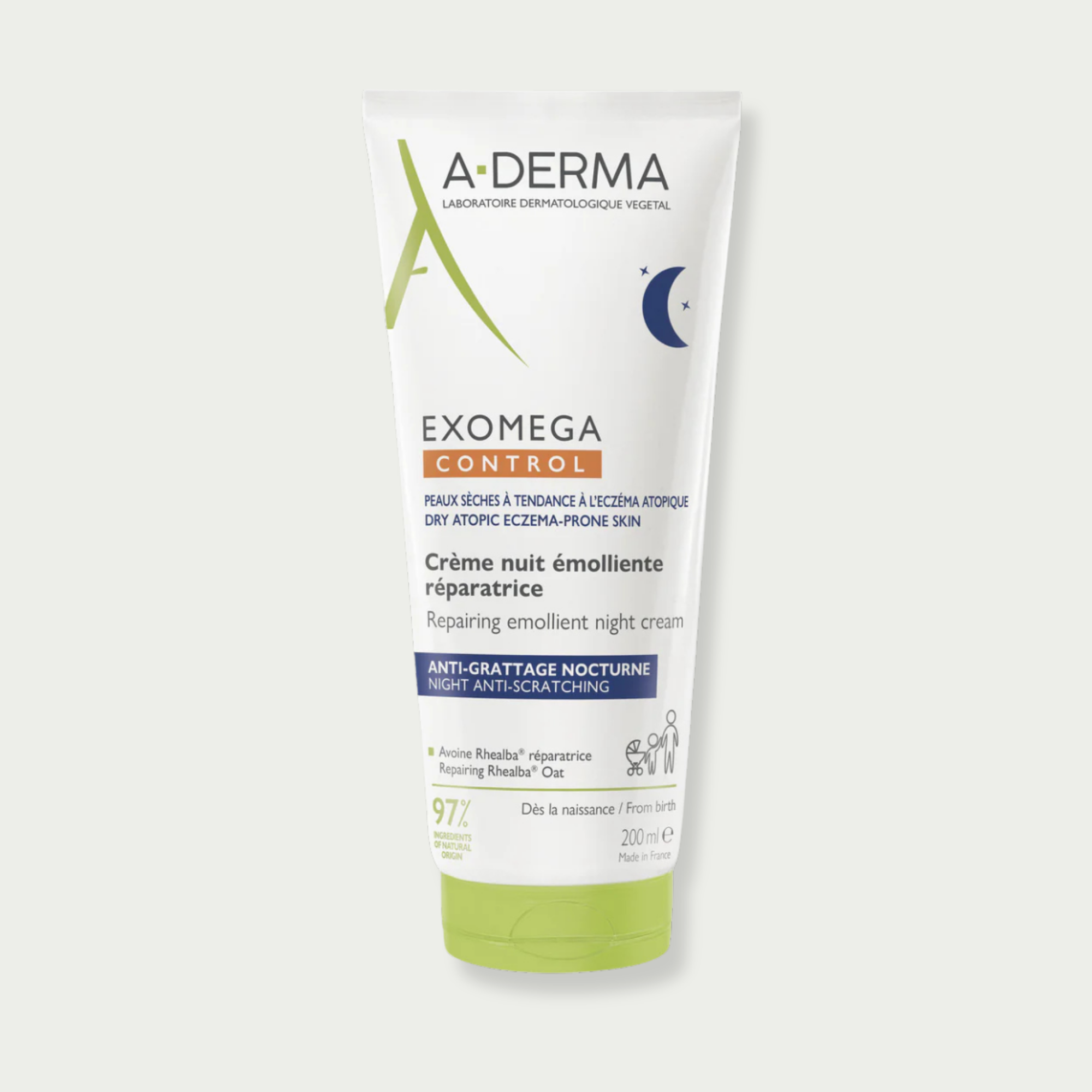 A-DERMA Exomega Control Crema de Noche Emoliente Anticomezón